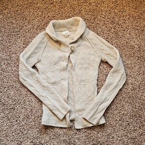 Banana Republic Cream Cable Knit Cardigan